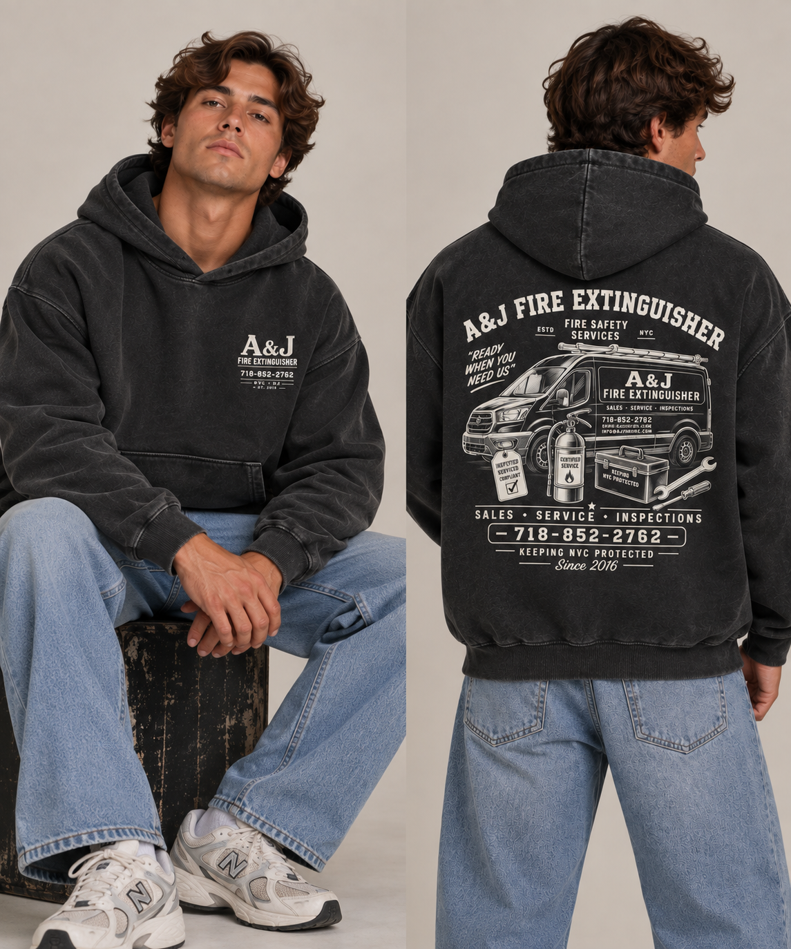 Service Van Hoodie, on model, male